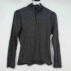 Icebreaker Womens Merino Wool Bodyfit 200 1/4 Zip Pullover Gray Baselayer Size S